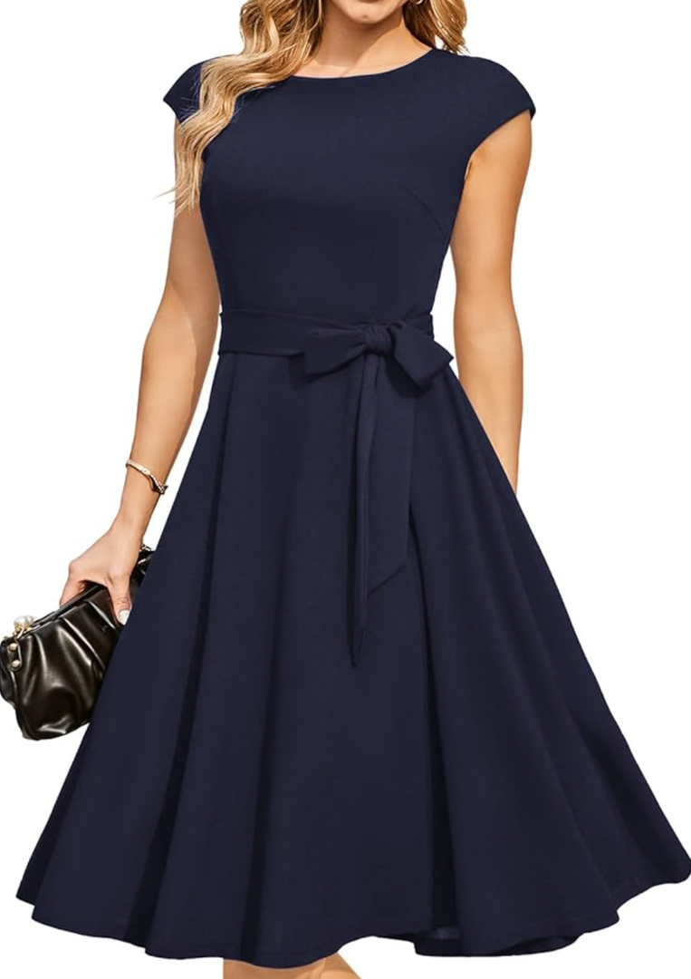 DRESSTELLS Women's Cocktail Dresses, Formal Wedding Guest Church Modest Graduation Party Prom Dress 2025 XL 