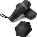 Small Mini Umbrella with Case by GAOYAINIG Light Compact Design Perfect for Travel Lightweight Portable Parasol Outdoor Sun&Rain Umbrellas 34 Inches (B1.1 Black)