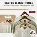 TECHMILLY 20 Pack Solid Wooden Suit Hangers, Heavy Duty Coat Hangers for Closet, Smooth Finish Clothes Hangers with 360 Swivel Hook & Non Slip Pant Bar & Cut Notches for Shirt, White