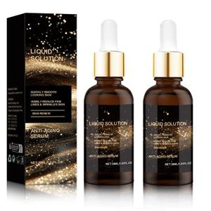 Olavita Liquid Solution Anti Aging Serum Olavita Face Serum, Intensely firms Skin, Smooths Fine Lines and Hydrates, For Women with Mature and Daily Skincare (2pcs) (Black)