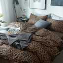 Leopard Print Comforter Set California King Vintage Animal Cheetah Printed Comforter with 2 Pillowcases Fluffy Soft Microfiber Floral Bedding Set 3 Pieces Farmhouse Leopard Pattern Comforter Set