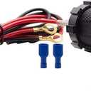 Dual USB Charger Socket Waterproof Power Outlet 12V/24V 2.1A & 2.1A for Car Boat Marine RV Mobile Blue LED (Black)