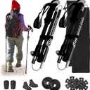 Collapsible Trekking Poles for Hiking - Lightweight Aluminum Walking Sticks with Adjustable Locks, Extendable to 51 Inches (Set of 2)
