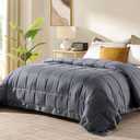 downluxe King Size Blanket with Satin Trim, Lightweight Down Alternative King Blanket for All Season, Machine Washable (Grey, 108 x 90 Inch)