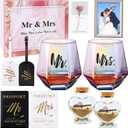 Wine Glasses for Mr and Mrs Gifts Wedding Gift Bridal Shower Gift Engagement Gifts for Couples Honeymoon Travel Essentials Present for Newlywed Marriage