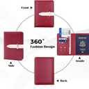 Passport Holder with Airtag for Women/Men,Airtag Passport Wallet for Travel,Cute Passport Holder Rfid Blocking,Travel Wallet for Cards Passport Cover Case (Wine red)