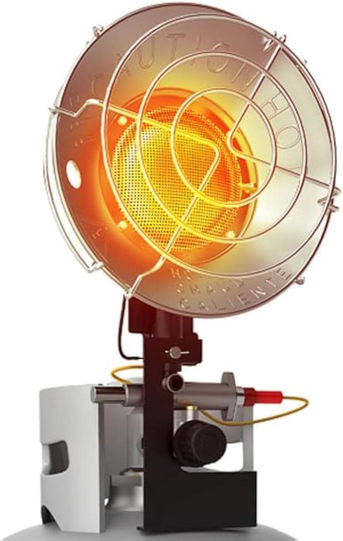 Buyplus Portable Propane Heater, 6200 BTU Portable Camping Heater Outdoor with Electric Ignition, Control Valve, Gas Cylinder Base for Tent, Fishing, Garage, 7L x 7"W x 12"H