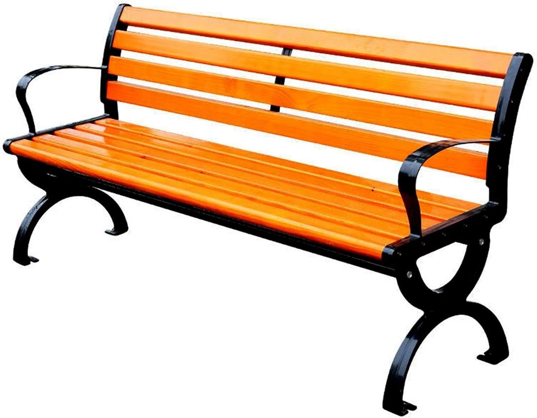 Garden Bench,Outdoor Benches,Porch/Deck/Patio Furniture Bench with Backrest and Armrests, Weather Proof, Durable, Easy to Assemble(59in)