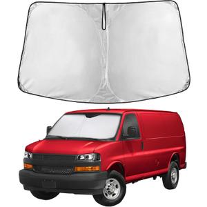 EcoNour Windshield Sunshade for Chevrolet Express 1996-2024 2025 2026, Sun Visor for Front Windshield & Window Sun Shade Cover, UV Heat Blocker & Protector, Car Accessories