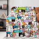 Cute Cat Blanket Cartoon Throw Blanket, Kids Plush Fleece Blanket Super Cozy Soft Flannel Blanket Decorative Fuzzy Throws for Sofa Bed Living Room (4050in, Cute Kitten)