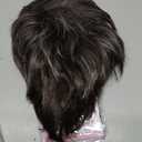 SEVENCOLORS Short Pixie Wigs for Women Layered Natural Looking Dark Brown Wig with Grey Highlights Synthetic Short Hair Women's Wigs