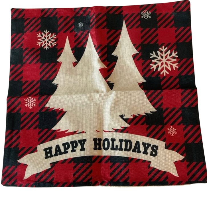 Set of 3 Zip Side Pillow Covers Christmas #2