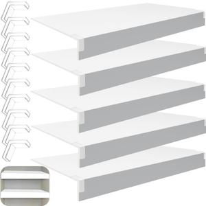 5 Pcs Wire Rack Covers, 22x16x2.5 in PVC Wire Shelf Cover for Pantry, Removable Closet Decoration Shelf Liners (Not Wood) for Kitchen Bathroom Office Shelving, Durable Shelves Easy Install