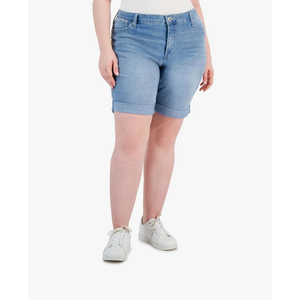 Style & Co. Plus Size Cuffed Denim Bermuda Shorts 16W