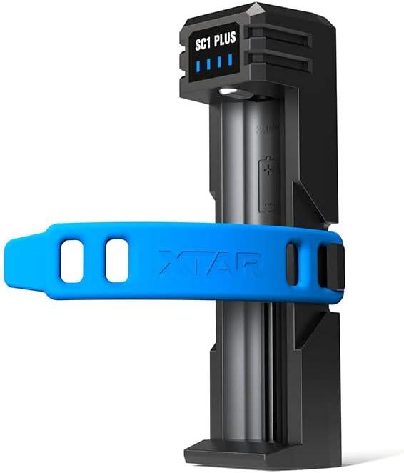 XTAR Battery Charger SC1 Plus 18650 Battery Charger Power Ban.k Function 3A Fast Charger for Rechargeable Batteries Li-ion 18650 21700 26800 and 1.2V Ni-MH D Battery