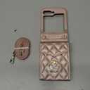 Asuwish Phone Case for Samsung Galaxy Z Flip 5 5G 2023 Wallet Cover with RFID Blocking Ring Crossbody Wrist Strap Stand Credit Card Holder Leather Cell ZFlip5 Z5 G Flip5 5Z Women Men Girls Rose Gold