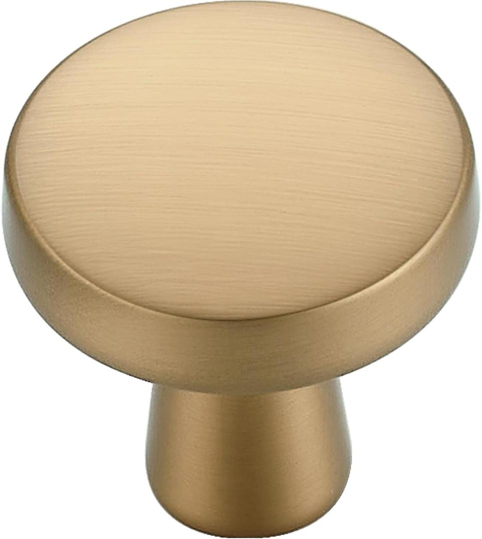 Ravinte 30 Pack Champagne Bronze Cabinet Knobs Mini Round Knobs Single Hole Solid Drawer Pulls for Dresser Drawers -1 Inch Diameter