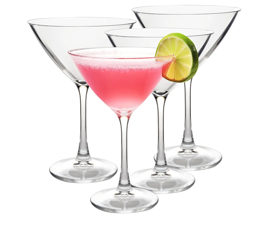 D'Eco Unbreakable 9 oz Martini Glasses (Set of 4) - 100% Tritan Glassware- Reusable Shatterproof Espresso & Dirty Martini Glasses- Great for Summer Pool Parties, Girls' Nights - Wedding Gift Idea