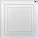 Art3d PVC Ceiling Tiles, 3D Plastic Sheet in White, 2 x 2 ft, 24-Pack | Lightweight, Waterproof, No Sag and Breakage, Compatible with Grid System, Perfect for Basement, Kitchen