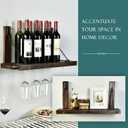 WELLAND Wall Mounted Wine Rack with Glass Holder, Floating Wine Shelf & Glass Rack Set for Home & Kitchen Decor, Rustic, 12x 24 x 10 inches