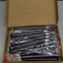 Baquler 24 Pcs 8.5 Inch Black LED Flameless Taper Candles Bulk Battery Operated Taper Candles Flickering Candlesticks for Wedding Church Holiday Table Decoration