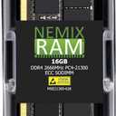 NEMIX RAM 16GB (1X16GB) DDR4 2666MHz PC4-21300 2Rx8 1.2V CL19 260-PIN ECC Unbuffered SODIMM NAS Memory Compatible with Synology Diskstation DS923+