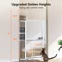 COMOMY 71" Extra Tall Pet Gate for Cats, 29.5-40.6" Extra Wide with Adjustable Cat Door, Pressure Mounted Easy Walk Through Gate with Door for Stairs, Doorways, Kitchen (White)