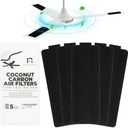 Ceiling Fan Filters for Blades – Peel & Stick Air Purifier Pads with Activated Carbon – Mess-Free, Non-Damaging Coconut Charcoal Fan Blade Filters – Universal Fit Air Filter for Ceiling Fans – 5 Pack