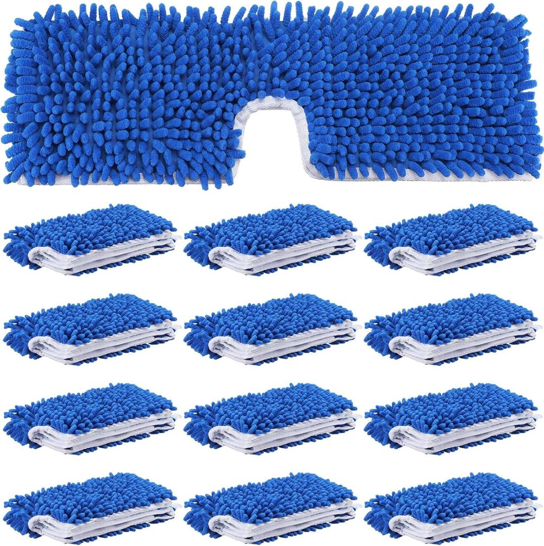 Chengu 12 Pieces Microfiber Flip Mop Refills Replacement Heads Double Sided Cleaning Pads Machine Washable Mop for Dry and Wet Kitchen Home Use
