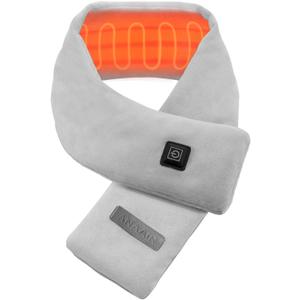 AnaAir Neck Heating Pad, Electric Heated Scarf with 5000mAh Power Bank, Cordless Neck Warmer for Pain Relief (Light Gray)