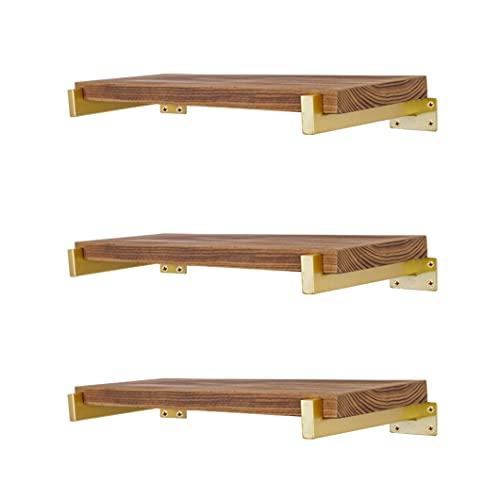 EZYDECOR Shelf Bracket 8 Inch Gold Shelf Brackets Wall Mounted Industrial Shelving Brackets Metal Shelf Support with Lip (6 Pack)