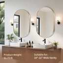 Gold Oval Mirror, 17"x30" Oval Bathroom Mirror, Vanity Mirror with Brushed Metal Frame, Wall Mount Mirrors Decor for Bathroom, Bedroom, Entryway, Living Room(Hangs Horizontally or Vertically)
