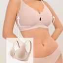 LUCKMEEY Bras for Women No Underwire Wave Push Up Wireless Bra Seamless Bras Full Coverage Bralettes Lift Everyday Bras (Small, Skin)