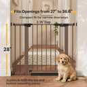 InnoTruth 27-36.6 in Wide Baby Gate for Stairs and Doorways, Brown