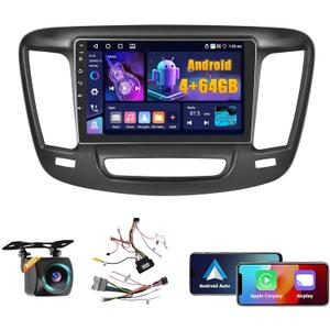 4+64GB Android 15 Car Stereo for Chrysler 200 200C 200S 2015-2019 Wireless Carplay Android Auto 9" Touch Screen Car Radio Dash Kit with GPS WiFi Bluetooth SWC DSP EQ Mirror Link Backup Camera