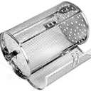 Falytemow 12 x 18 cm Stainless Steel Rotisserie Grill Roaster Drum Oven Basket Oven Roast Baking Rotary for Peanut Dried Nut Coffee Beans BBQ