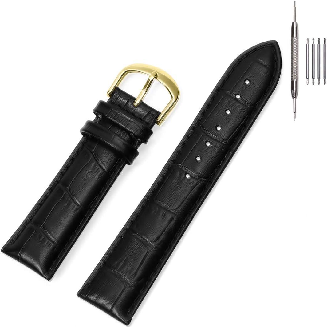 EACHE Croco Design Leather Watch Bands, Classical Leather Watch Straps For Women&Mens Waterproof 12mm 14mm 16mm 18mm 19mm 20mm 22mm
