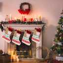 HOIJAUMAI Grandpa Christmas Stocking Gifts for Grandpa Papa New Grandpa Merry Christmas These Gifts Belong to Grandpa Xmas Stocking for Fireplace Stairs Wall Hanging Xmas Home Decor 18 x 12 Inches