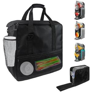 Grekos Slushie Machine Storage Bag for Ninja FS301 FS300, Portable Travel Case with Shoulder Strap & Side Zipper Opening, Insulated Lining Protects Machine, Extra Pockets for Syrups & Cups