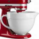 5 QT Ceramic Mixer Bowl Compatible with KitchenAid Tilt-Head Stand Mixers 4.5-5 Quart, Food-Grade Polished Mixing Bowl with Anti-slip Handle & Secure Locking Clasp, Microwave & Oven Safe
