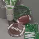 QZYL Football Party Decorations Serve 24, 99 Pcs Football Party Supplies, Disposable Football Dinner Plates Football Dessert Plates Napkins Cups Tablecloth Banner for Game Day Party Favors Decor