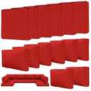 Tounosnt 14 Pcs Outdoor Patio Cushion Covers, Replaceable Waterproof Furniture Covers, Outdoor Non-Slip Covers with Zippers, Couch 3 Sizes, Covers Only, Red