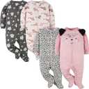 Gerber Baby-Girls 4 Pack Sleep 'N Play Footie (0-3 Months)