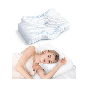 Osteo Cervical Pillow for Neck Pain Relief, Hollow Design Odorless Memory Foam Pillows with Cooling Case, Adjustable Orthopedic Bed Pillow for Sleeping, Support for Side Back Sleepers