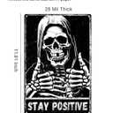 ALKB Death Metal Skeleton Sign - Gothic Halloween Horror Decor for Skull Lovers Gift - 8x12 Inch