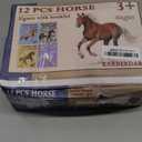 12 Pack Plastic Horse Toys Set with Educational Booklet and Gift Box, Realistic Horse Figurines for Toddler 1-3, Pony Party Decoration, Cake Topper, Birthday Holiday for Boy Girl Kid