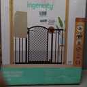 Ingenuity Decorative Panel Tall Baby Gate & Dog Gate, 28"-42" Wide, 30" Tall, Hardware or Pressure Mounted, Install on Top or Bottom of Stairs, Banister, or Doorway - Espresso
