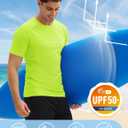 MAGCOMSEN Men's Rash Guard Swim Shirts UPF UV Short Sleeve Surf Water Shirt (Yellow, XL)