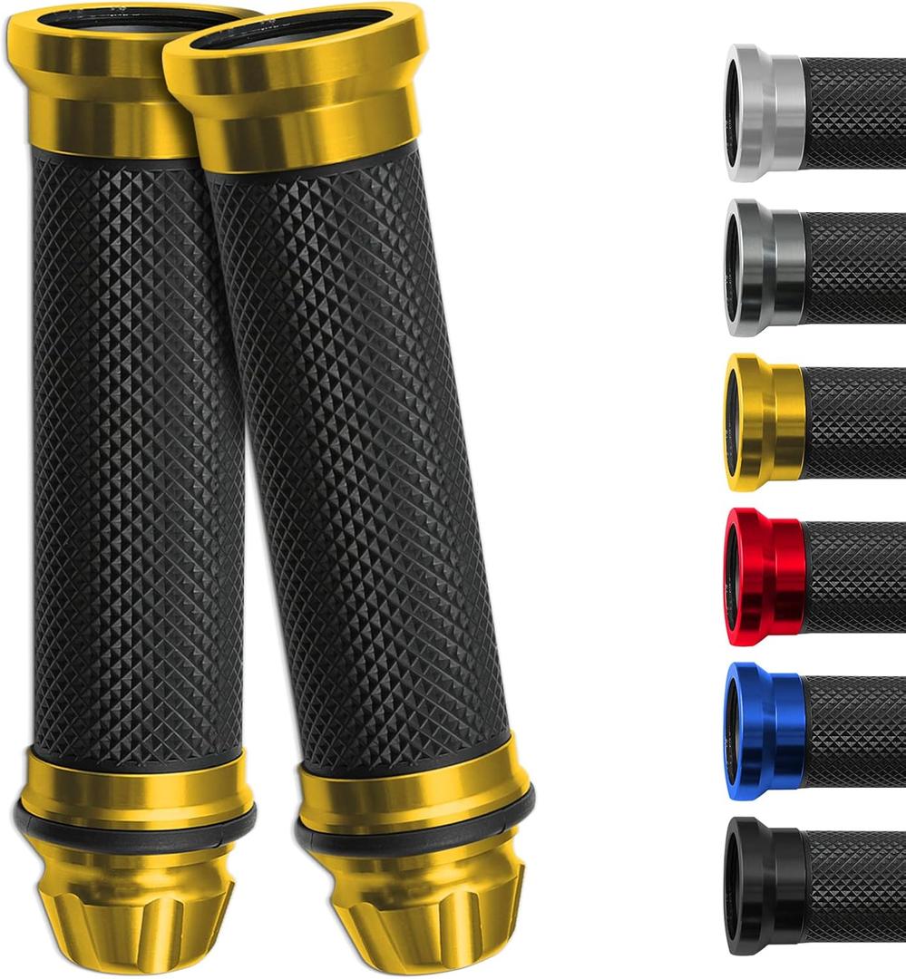 DREAMIZER 7/8" 22mm Motorcycle Handle Grip Universal Dirt Pit Bike Motocross Rubber Gel Hand Grips Brake Hands - Gold