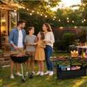 Moosinily Camping Table 4Ft Lightweight Metal Folding Picnic Camp Table Portable Roll-Up Design for Outdoor, Camp, Beach, BBQ, Patio, and Picnic with Carrying Bag 47.2''x21.6''x 19.69''